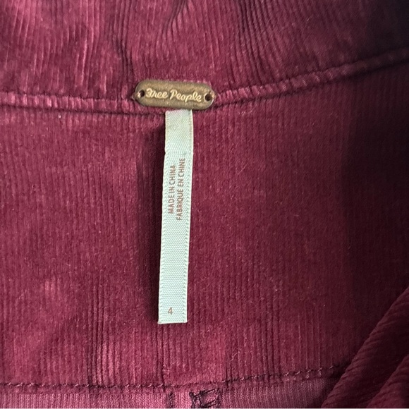 Free People Take Me Out Corduroy Jumpsuit Mulberry Size 4 - Picture 9 of 15
